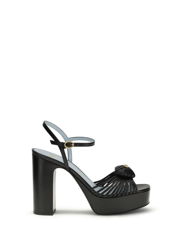 Valentino Garavani Upper: 100% goatskin; Sole: 100% calf leather sandals in black