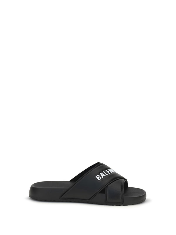 Balenciaga 100% Rubber slide sandal in black