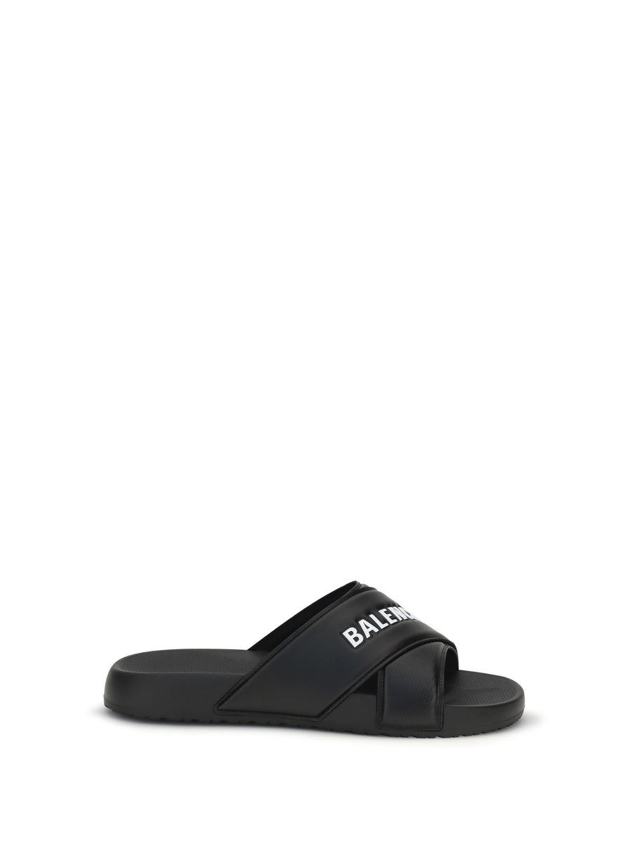 Balenciaga 100% Rubber slide sandal in black