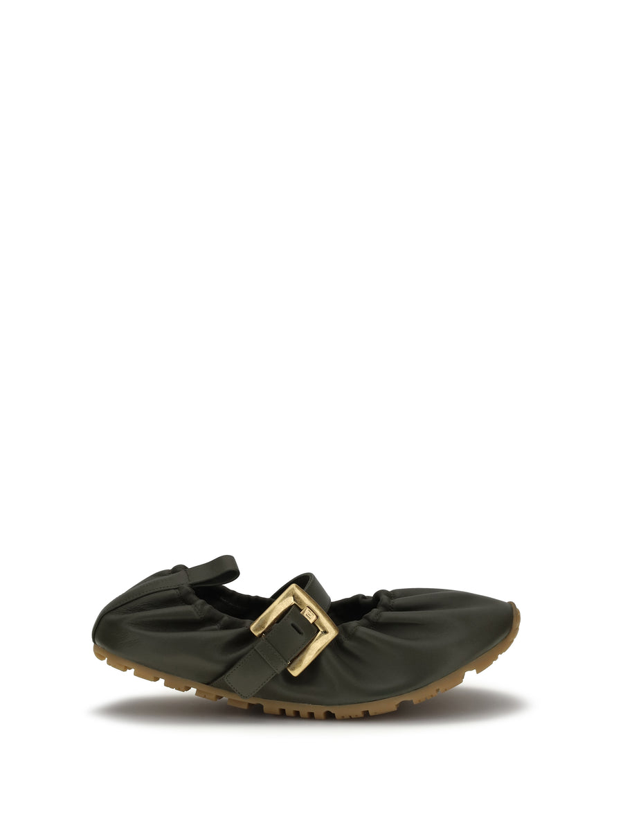 Balmain Upper: 100% lambskin; Sole: 100% rubber flat in green