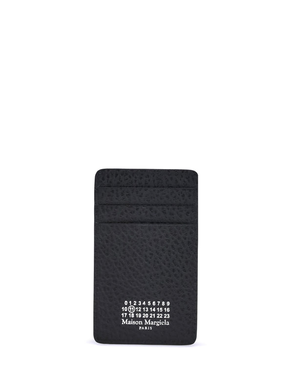 Maison Margiela 100% Calf Leather Bos Taurus card case in black