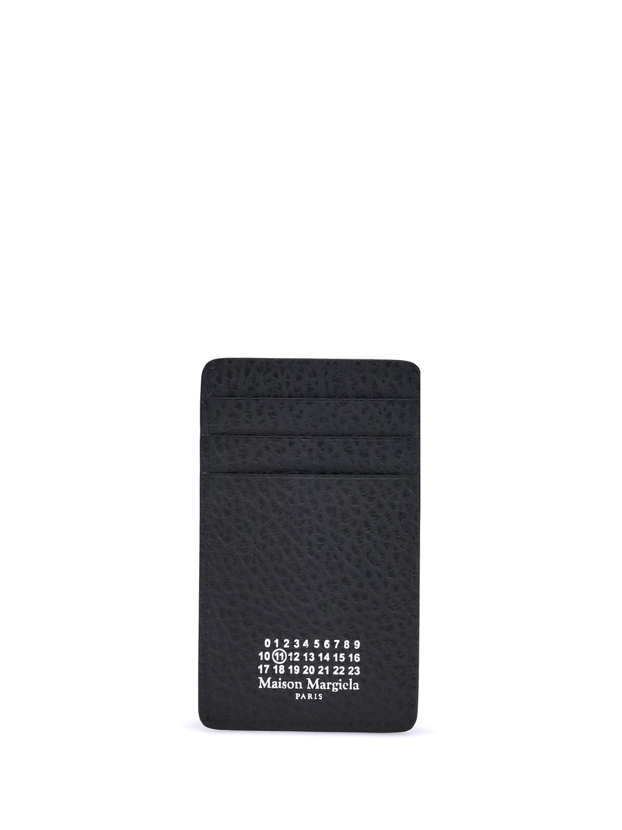 Maison Margiela 100% Calf Leather Bos Taurus card case in black