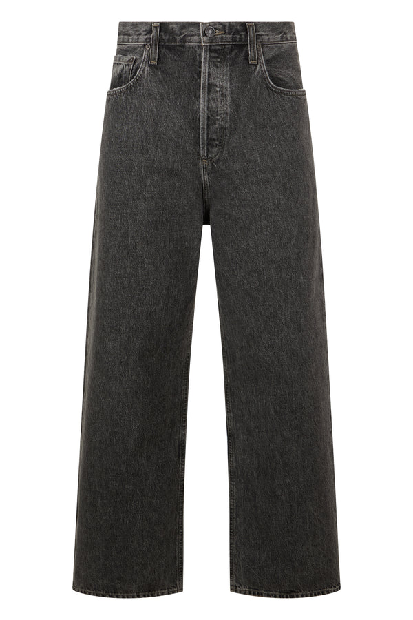 Loose Denim Pants Grey Cotton Regular & Straight-leg Jeans