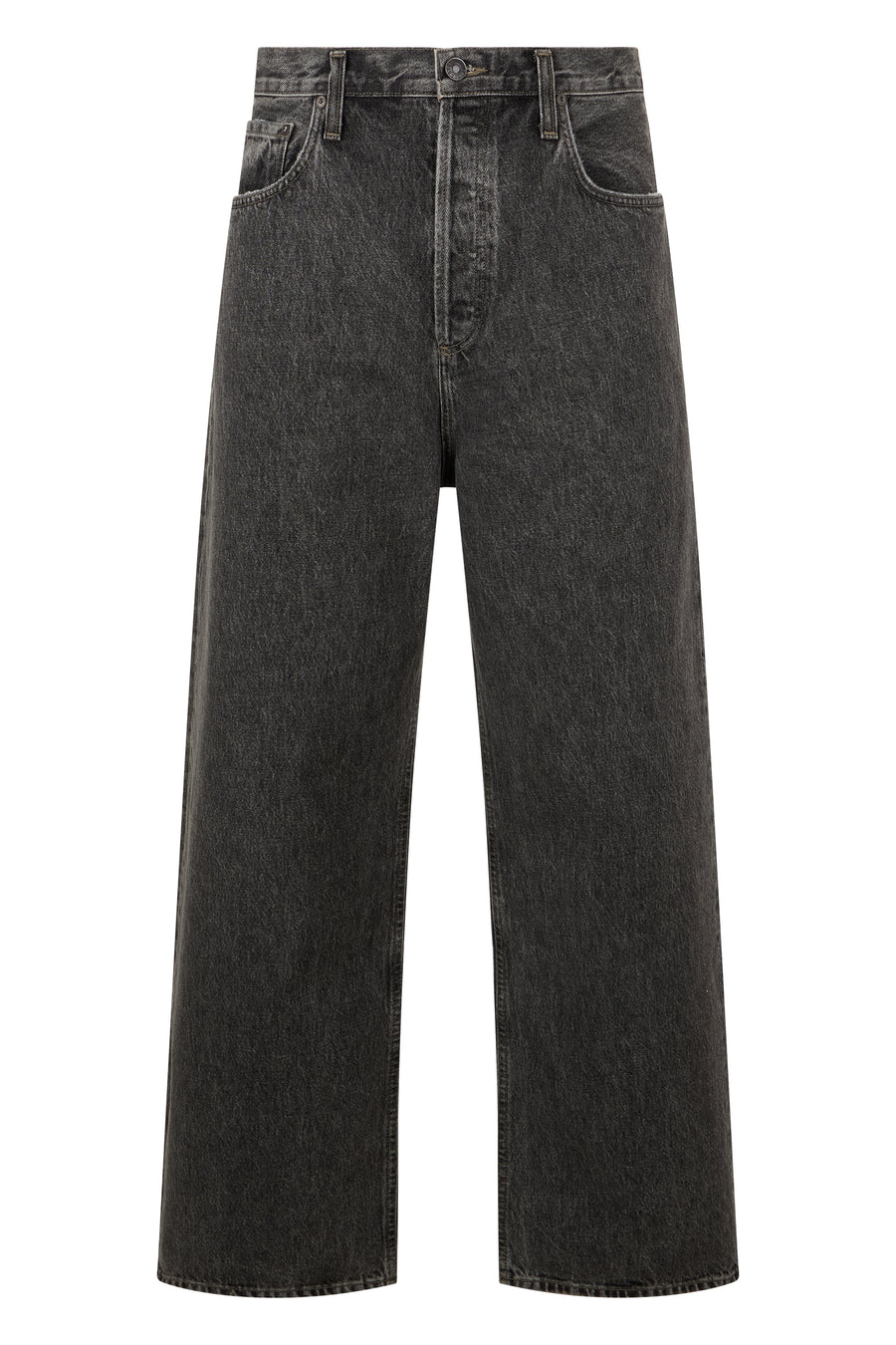 Loose Denim Pants Grey Cotton Regular & Straight-leg Jeans