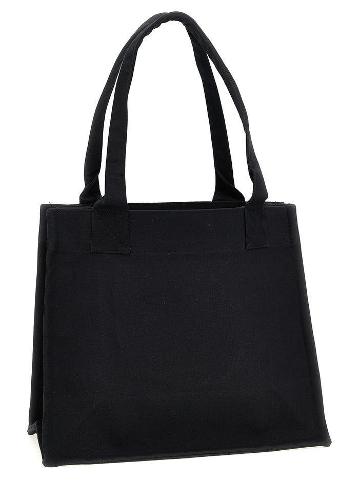 Large Easy Shopper Contrasted Logo shopping bag White/black Recycled Cotton Tote