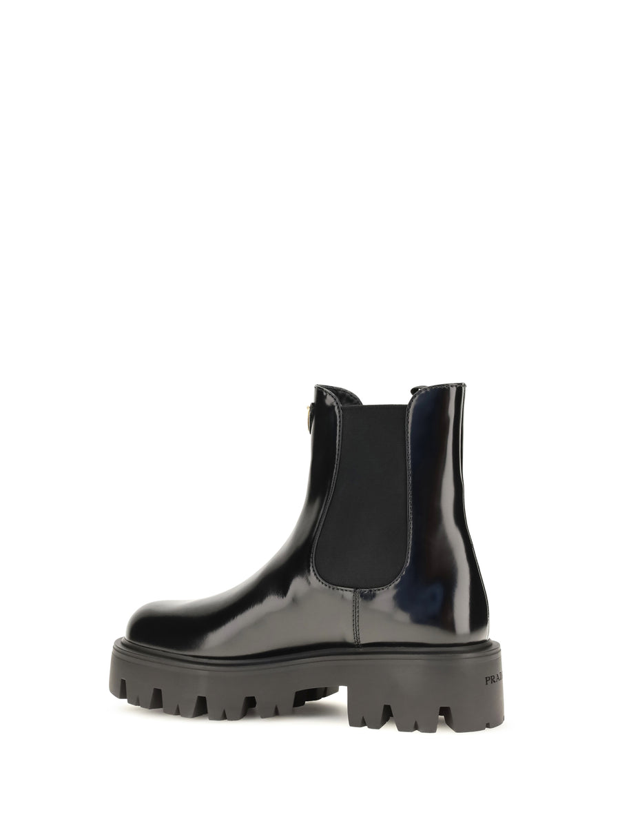 Ankle Boots Brushed Leather Black