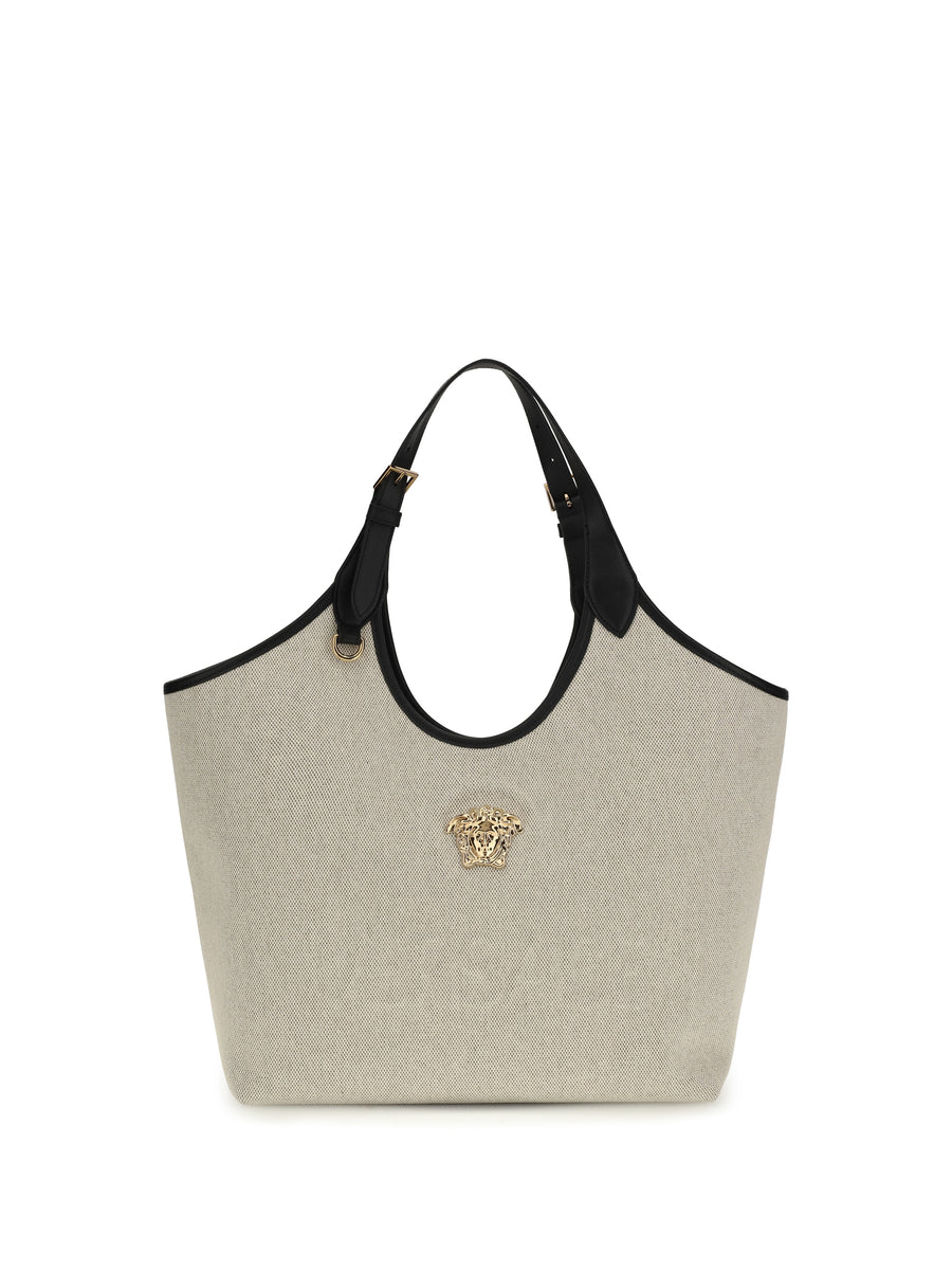 Versace 100% cotton tote bag in beige