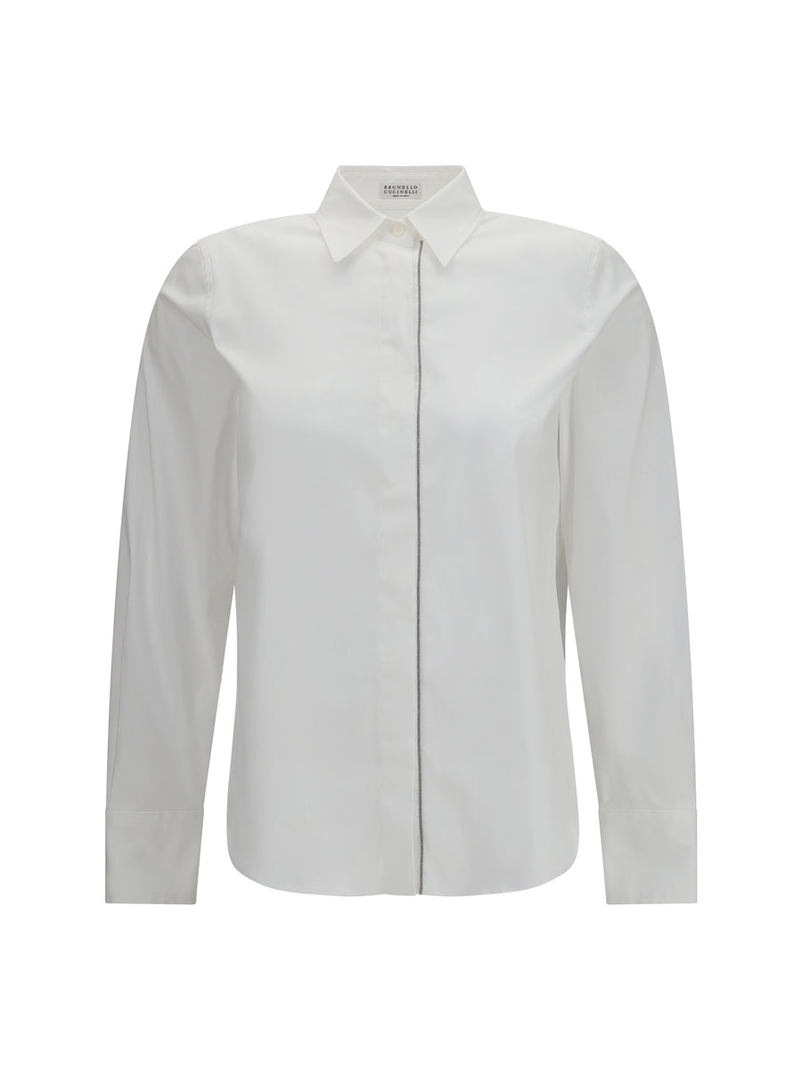 Brunello Cucinelli 72% Cotton; 23% Polyamide; 5% Elastane shirt in white