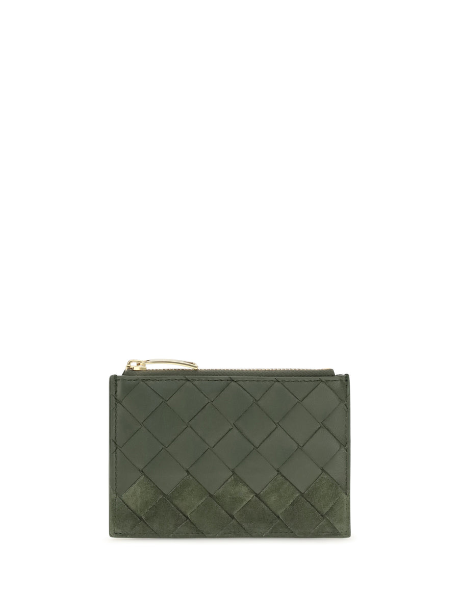 Cardholder Intrecciato Green Tweed-Gold Tweed/gold Lambskin Wallets & Purses
