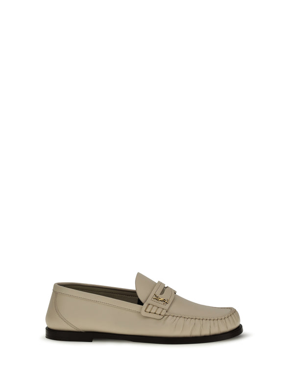Saint Laurent Upper: 100% calf leather; Sole: 100% leather loafer in beige