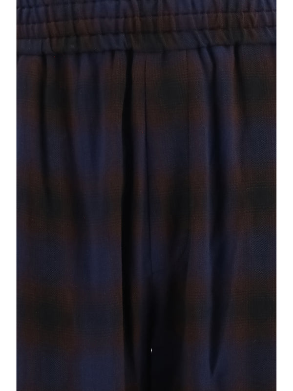 Trousers Checked Brown Viscose