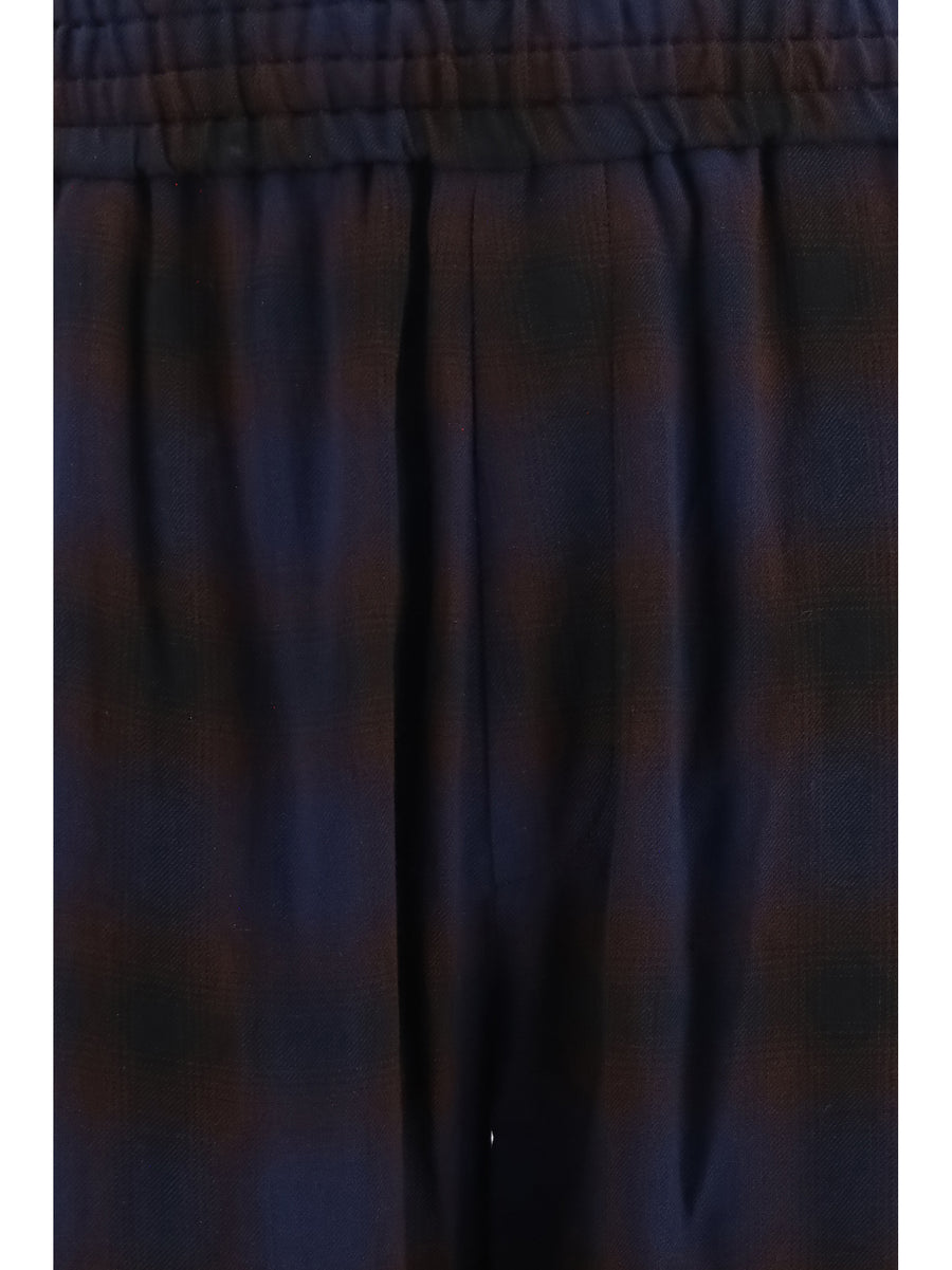 Trousers Checked Brown Viscose