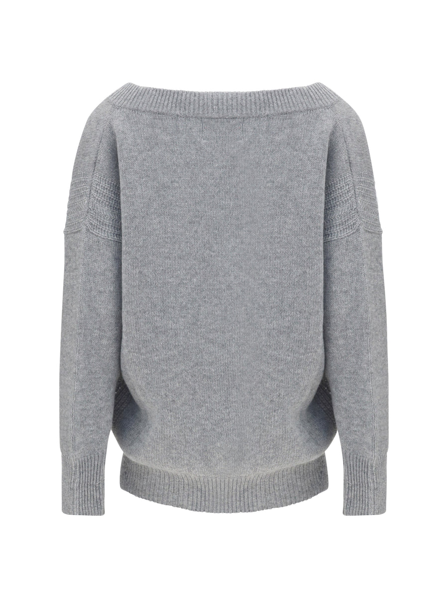 Knit Cashmere Dress With Slip Grey