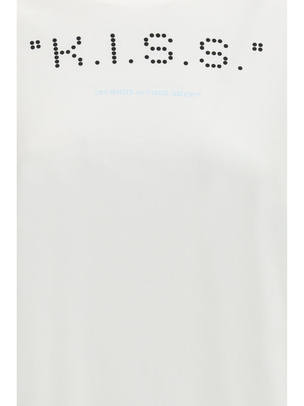 T-Shirt Kiss Quote White-Black White/black Cotton T-shirts & Jerseys