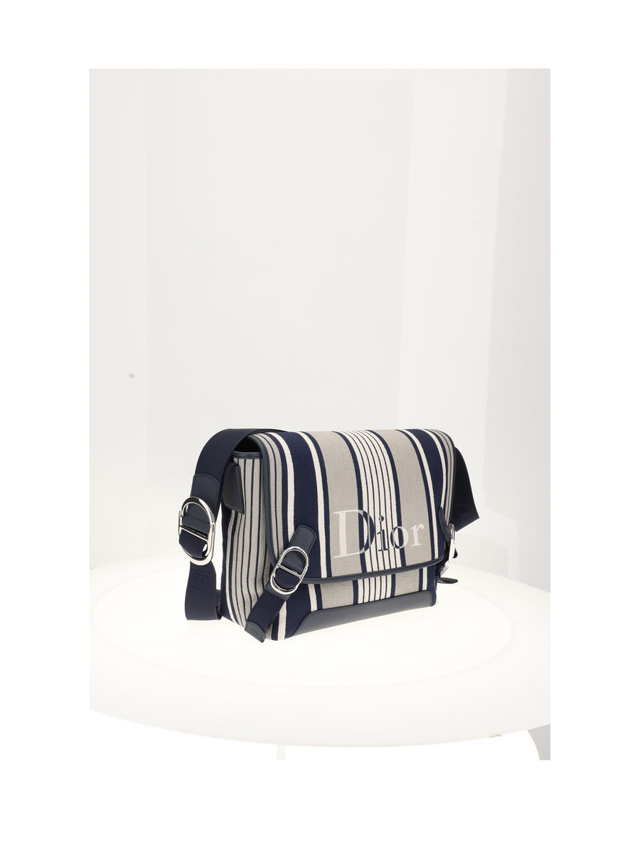 Shoulder Bag Jet Flap Messenger White-Blue White/blue Calf Leather (bos Taurus)