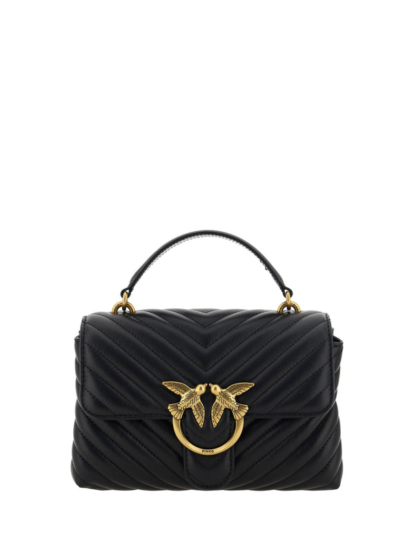 Love Lady Mini Handbag Nero-antique Gold Calf Leather Bos Taurus Handbags