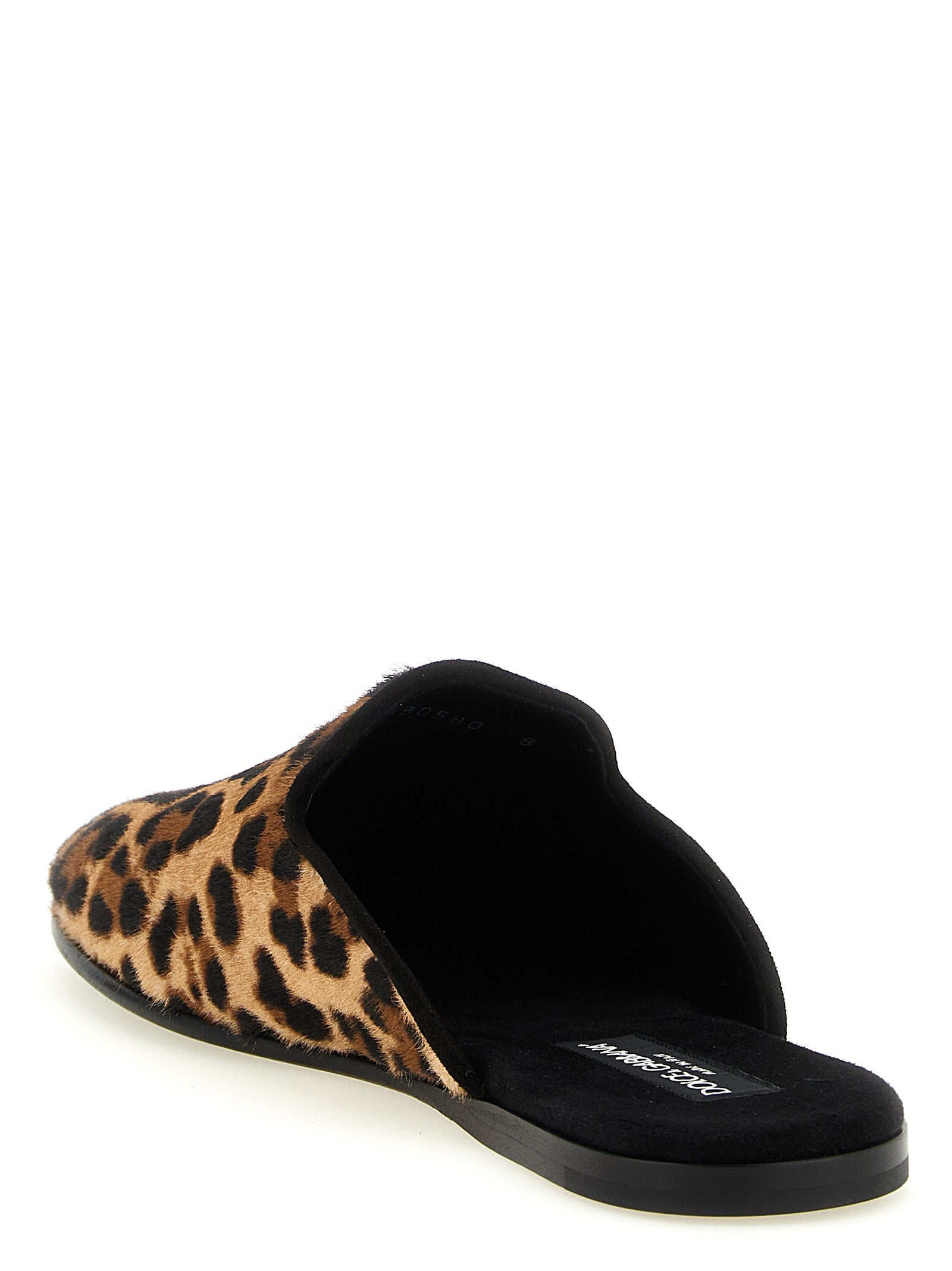 Young Pope slipper Brown Calfskin Leather Goat Flat Shoes