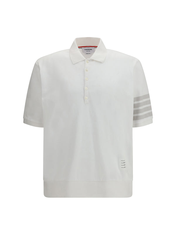 Thom Browne 100% Cotton polo in white