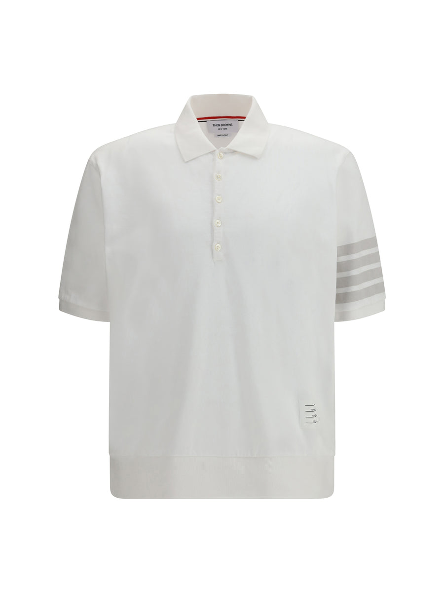 Thom Browne 100% Cotton polo in white