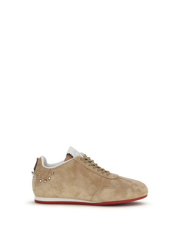 Christian Louboutin Upper: 100% suede calf leather; Sole: 100% thermoplastic polyurethane sneaker in beige