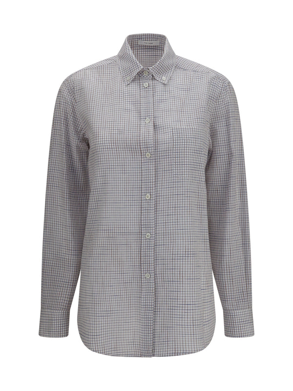 Dalan Shirt White W/ Blue&red Cotton