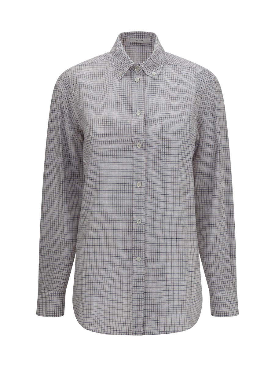 Dalan Shirt White W/ Blue&red Cotton
