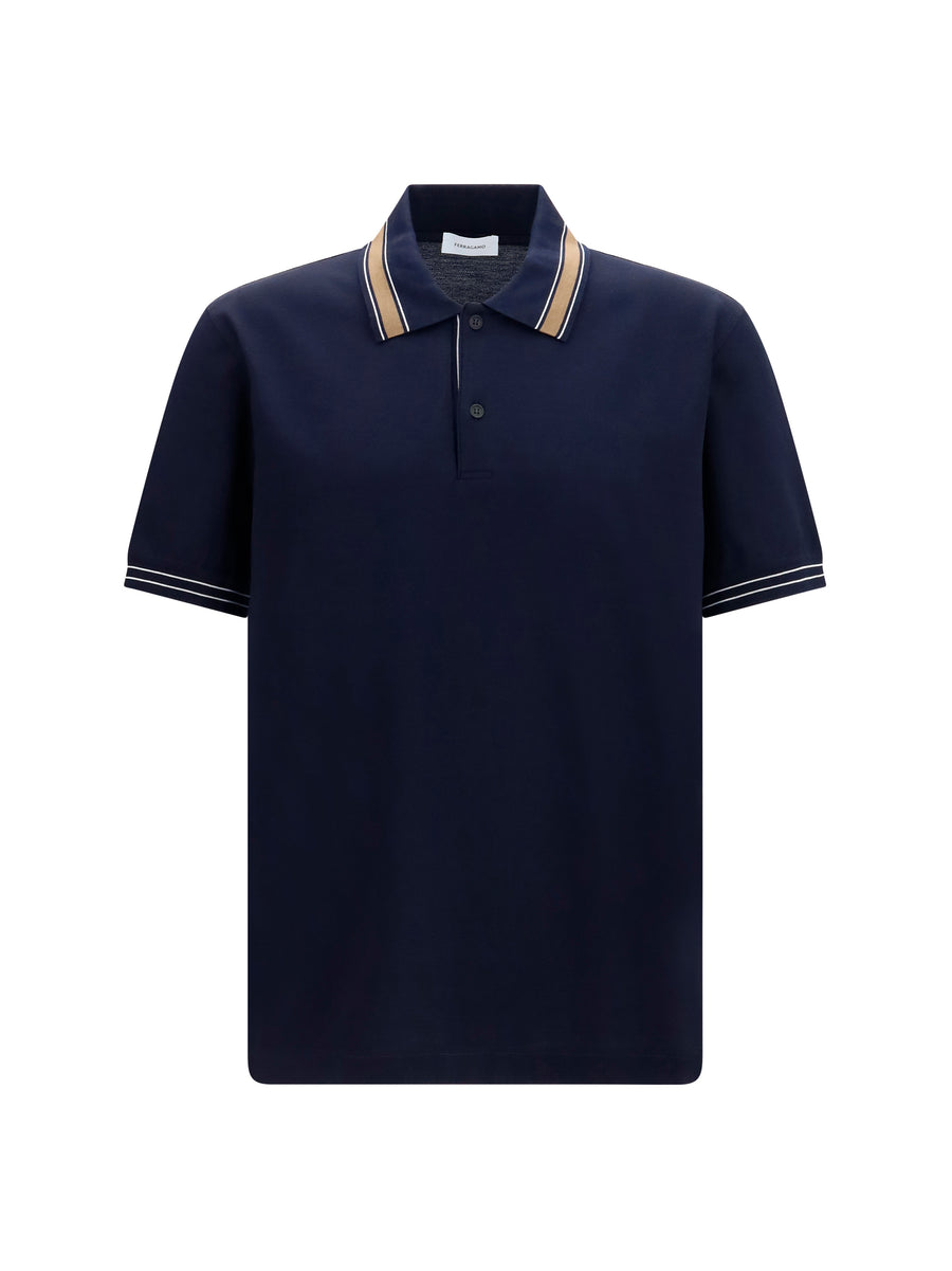 Ferragamo 100% Cotton polo shirt in navy