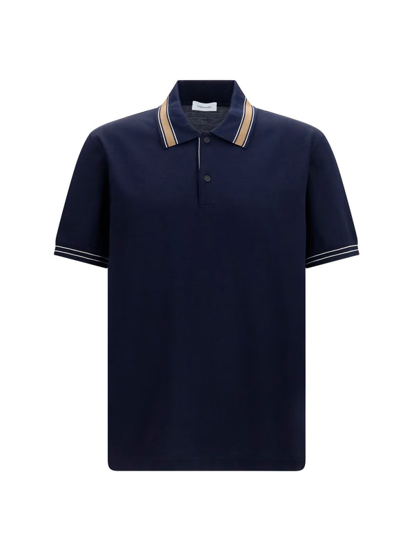 Polo Shirt Cotton Piqué Beige Patterned Medium Knitwear