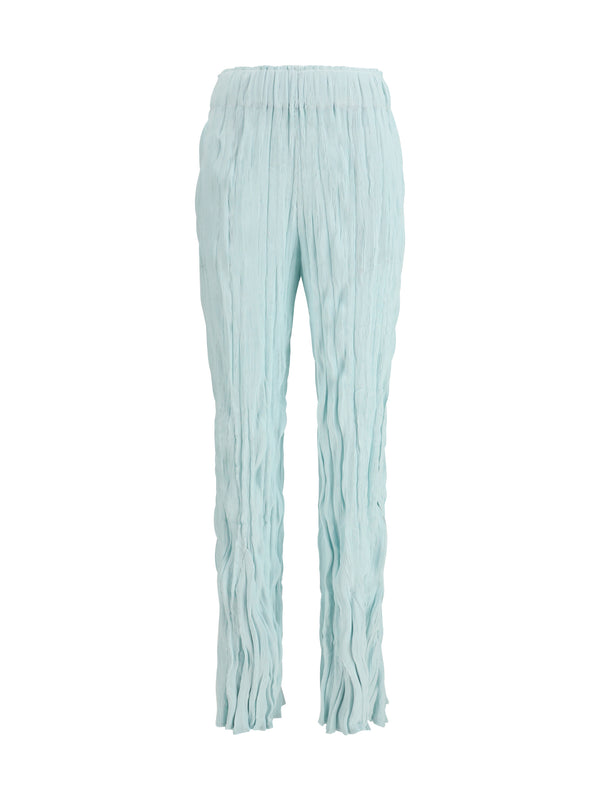 Flared Wave Pants Mint Polyester