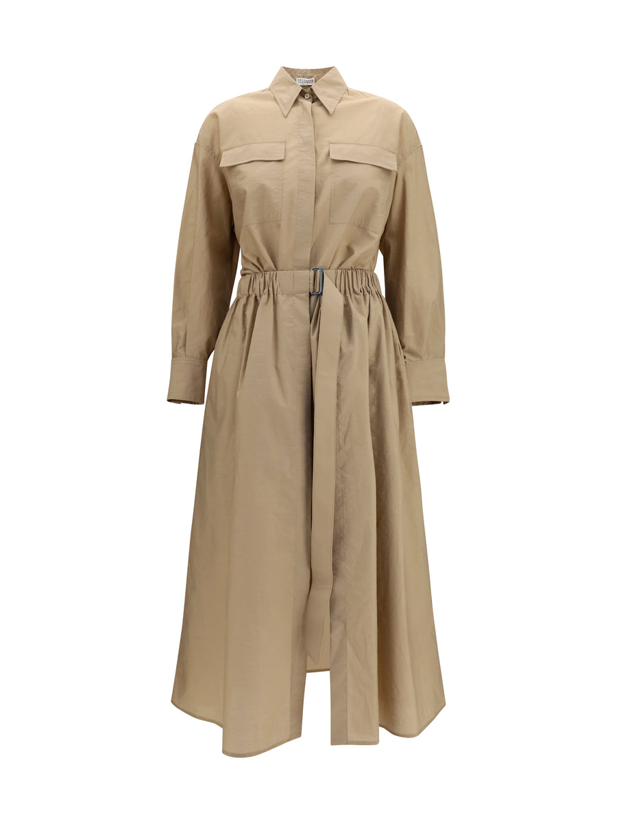 Brunello Cucinelli 75% cotton dress in beige
