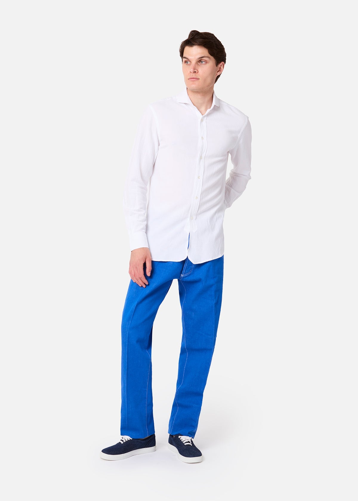 Aa-01-Denim Five Pockets Jeans Light Blue Trousers