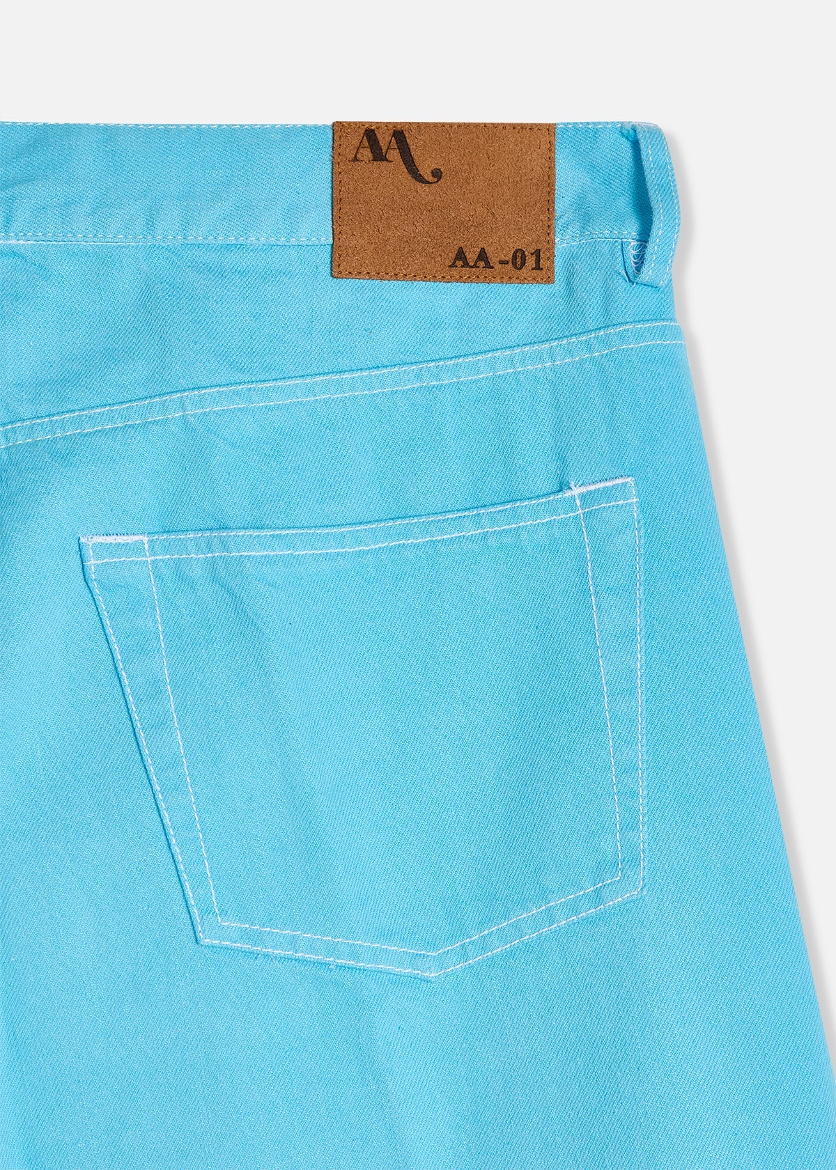 Aa-01-Denim Five Pockets Jeans Light Blue Trousers