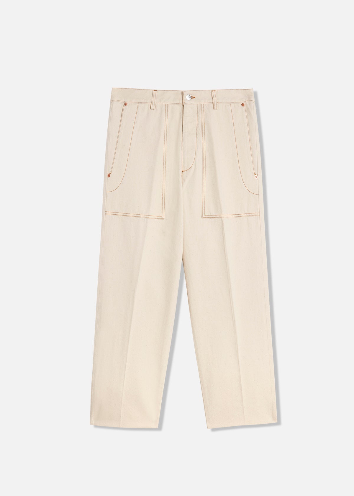 Aa-05-Denim Fatigue Jeans White Trousers
