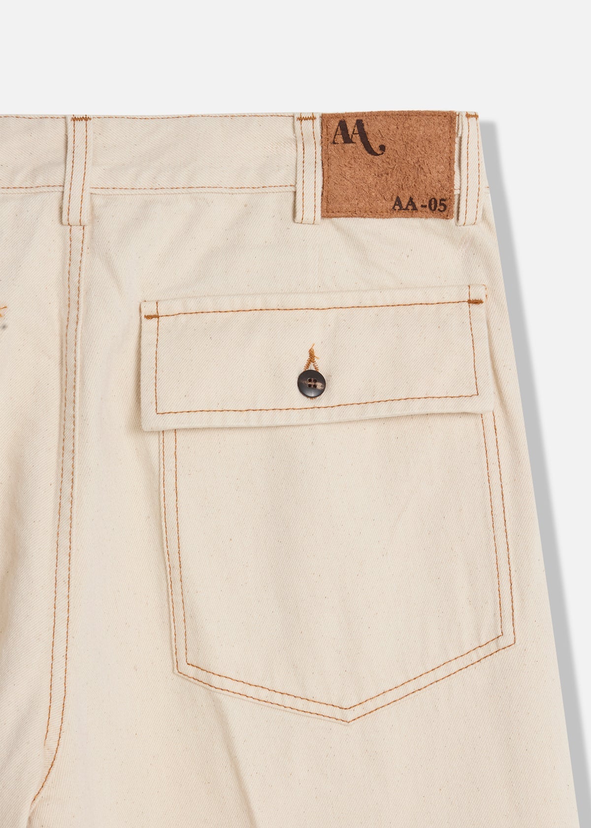 Aa-05-Denim Fatigue Jeans White Trousers
