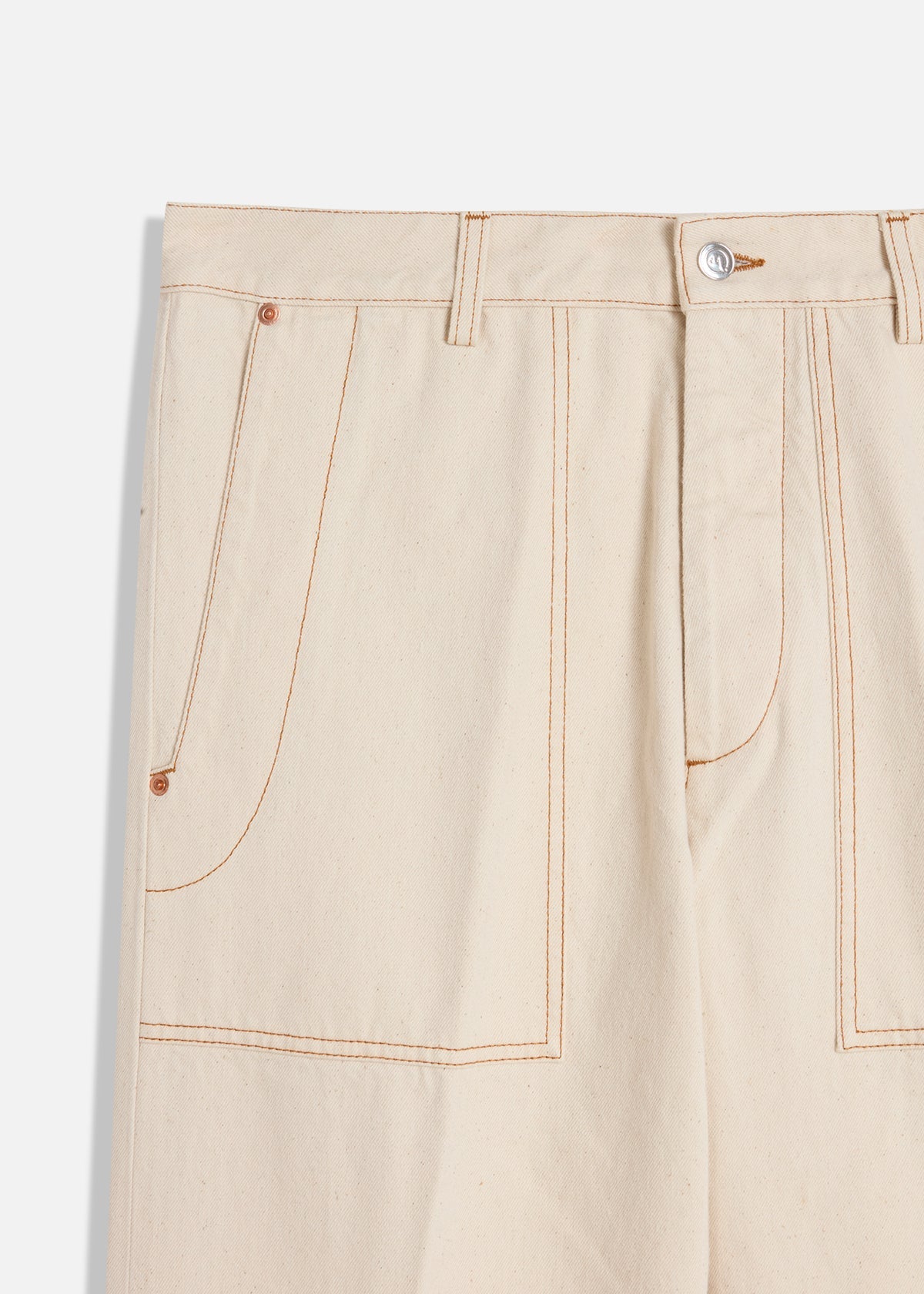 Aa-05-Denim Fatigue Jeans White Trousers