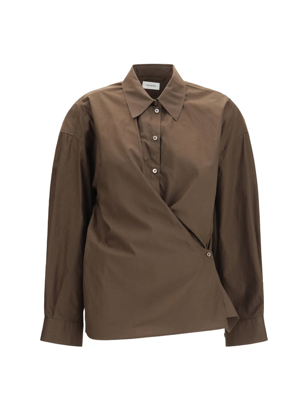 Lemaire 80% cotton shirt in brown