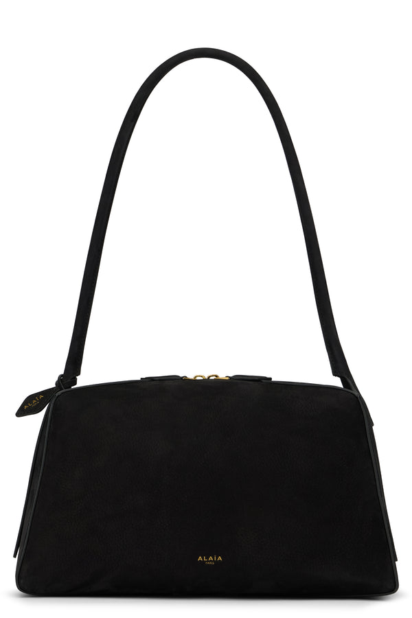 Shoulder Bag Le Bouledogue Suede Black Leather