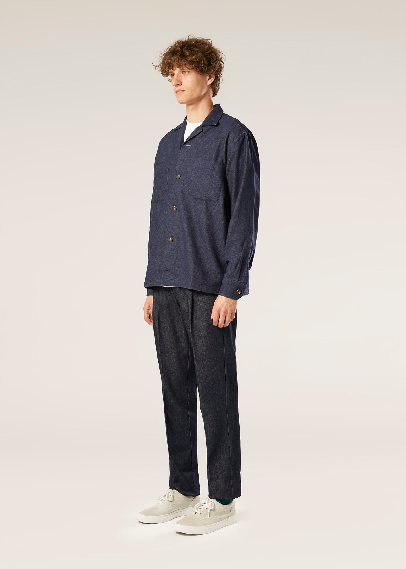 Aabba Blue Cotton Overshirt Shirt