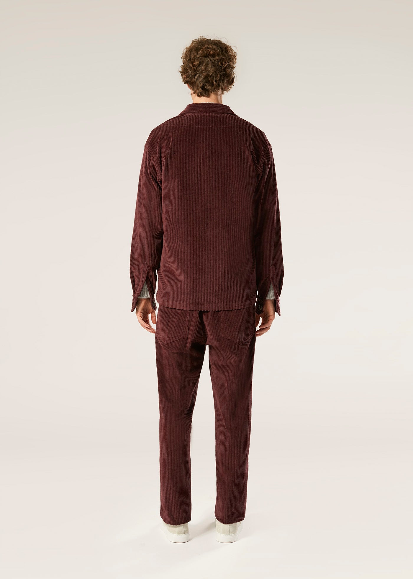Aabba Wide Corudroy Overshirt Red Shirt