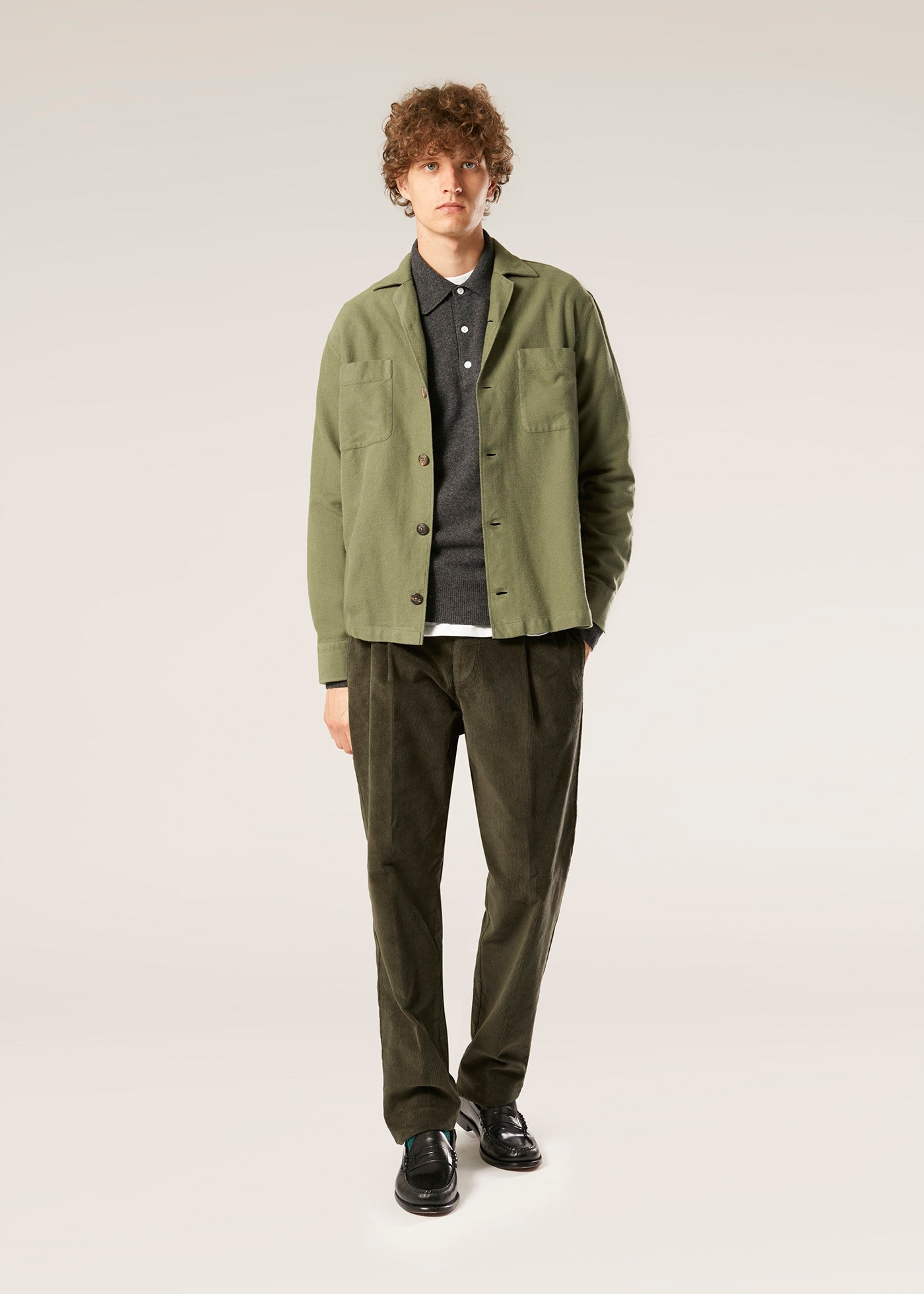 Aabba Green Cotton Overshirt Shirt