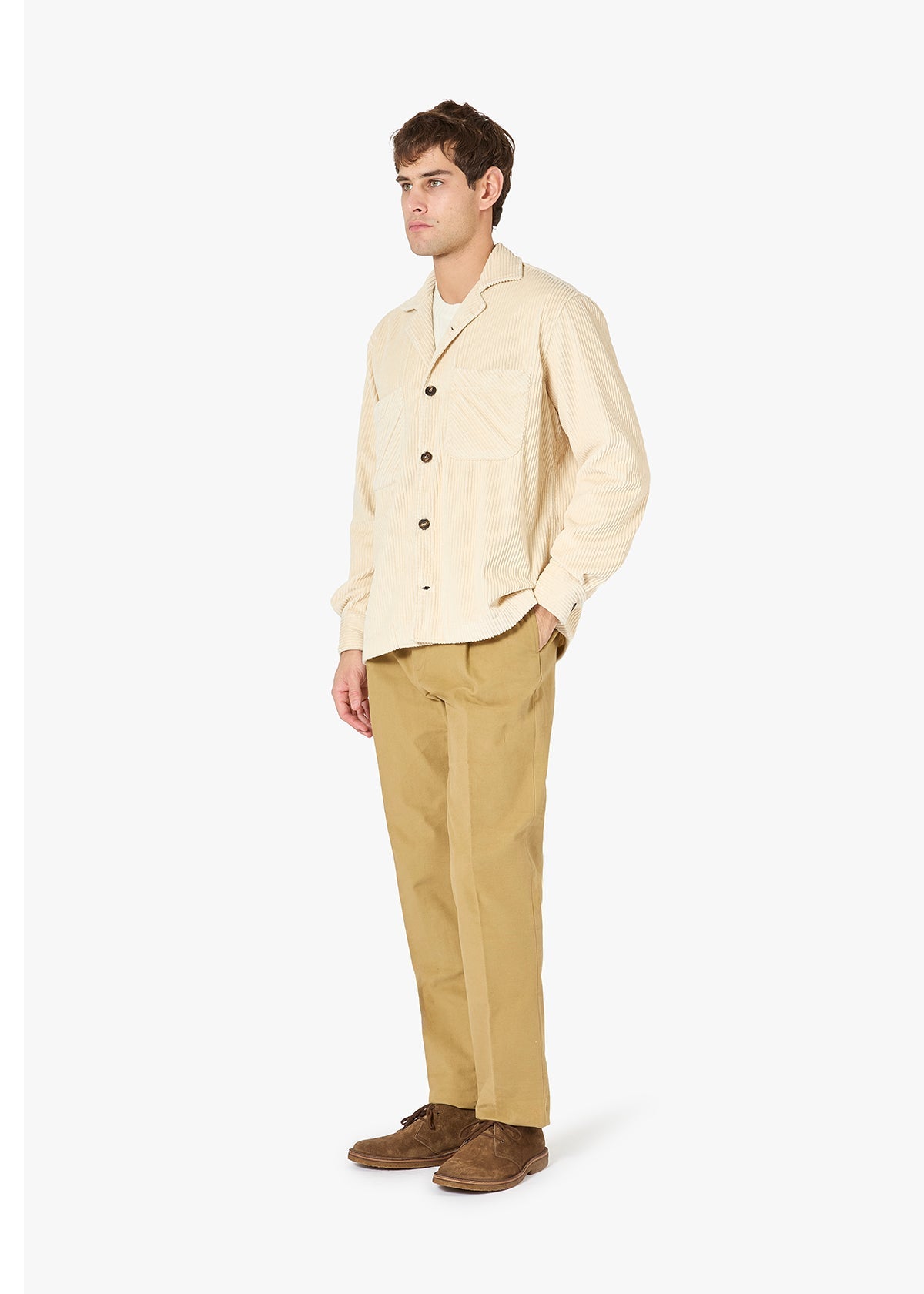 Aabba Corudroy Overshirt Ivory Shirt