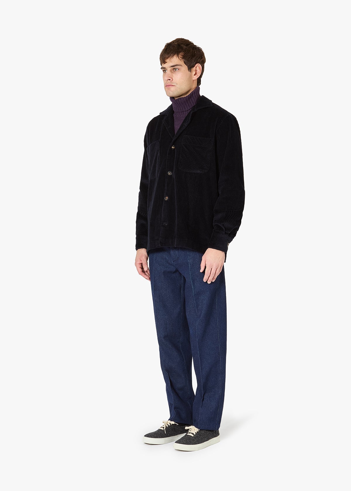 Aabba Corudroy Overshirt Navy Shirt