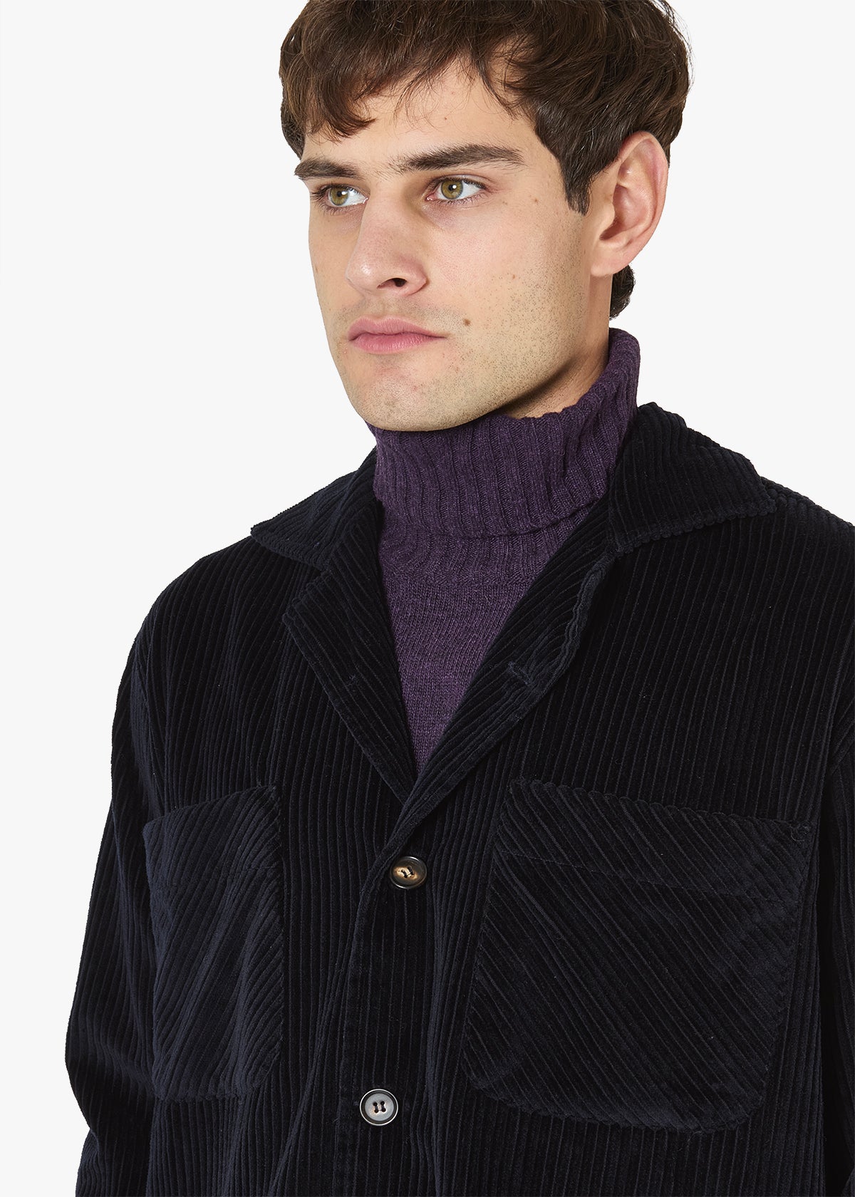 Aabba Corudroy Overshirt Navy Shirt