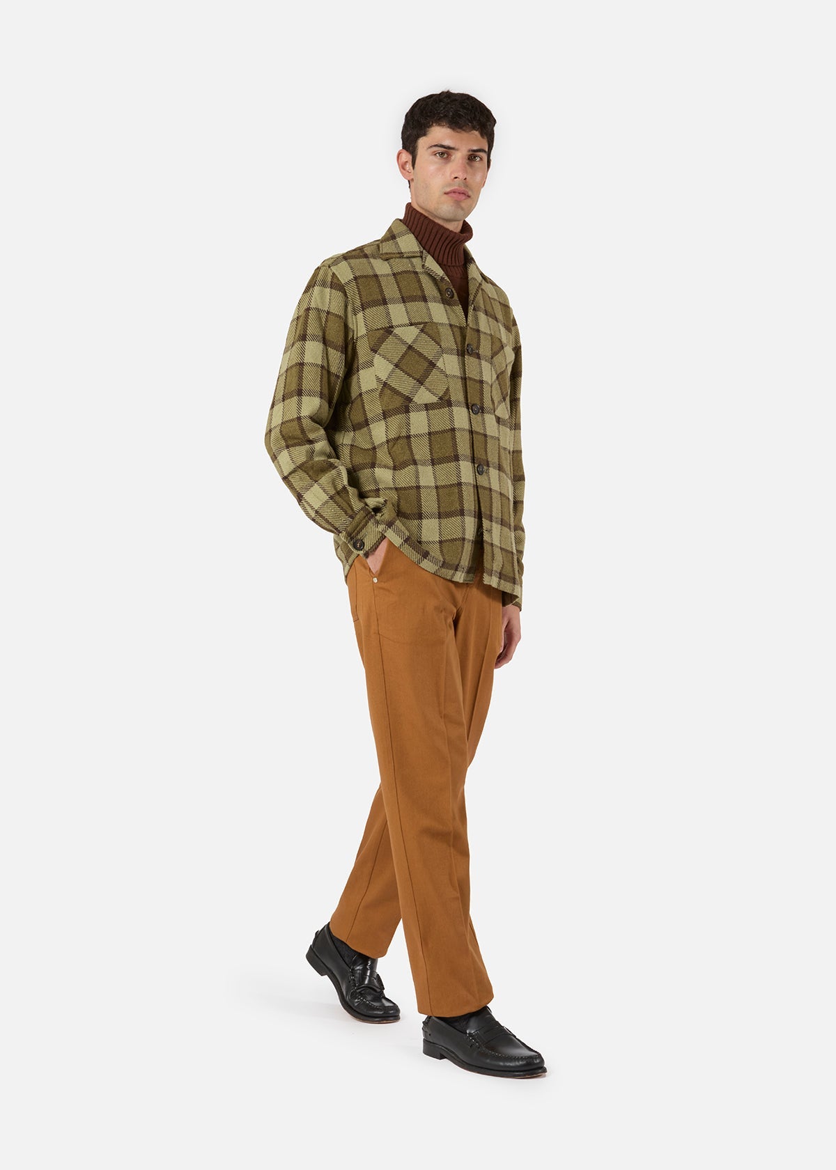 Aabba Plaid Overshirt Green Shirt