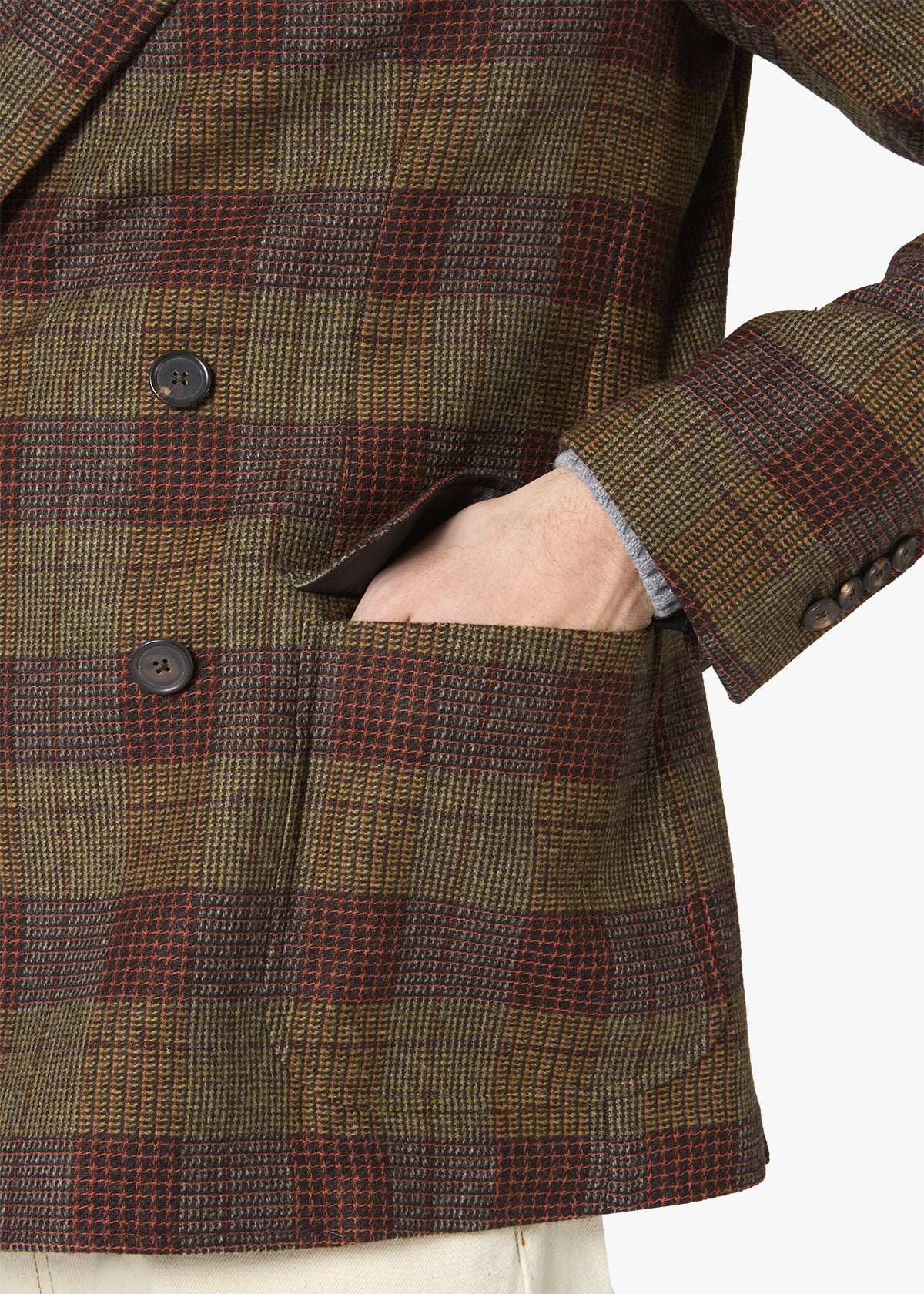 Aabele Double-Breasted Jacket With Patch Pockets Brown Coats &