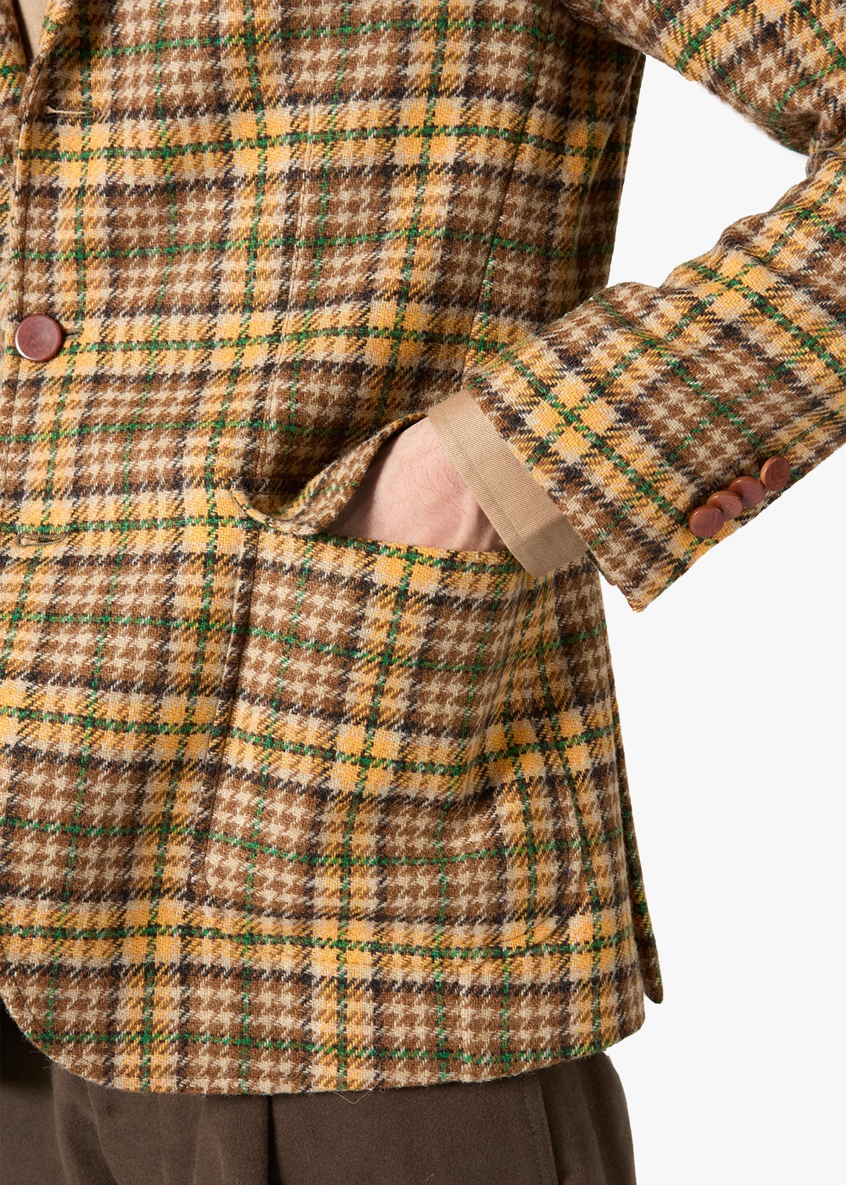 Aabenzio Single-Breasted Jacket With Flap Pockets Beige Coats &