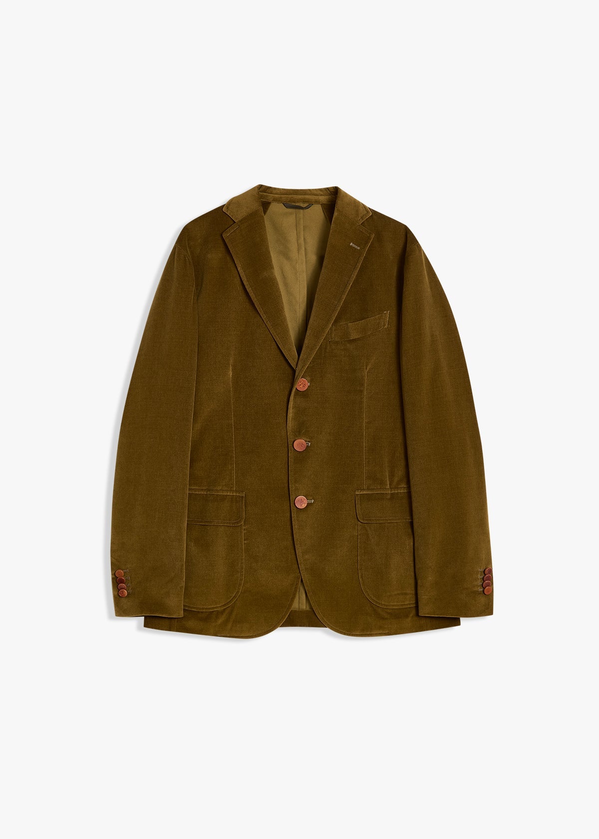 Aabenzio Single-Breasted Jacket With Flap Pockets Green Coats &
