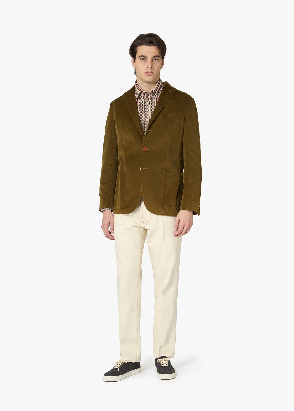 Aabenzio Single-Breasted Jacket With Flap Pockets Green Coats &