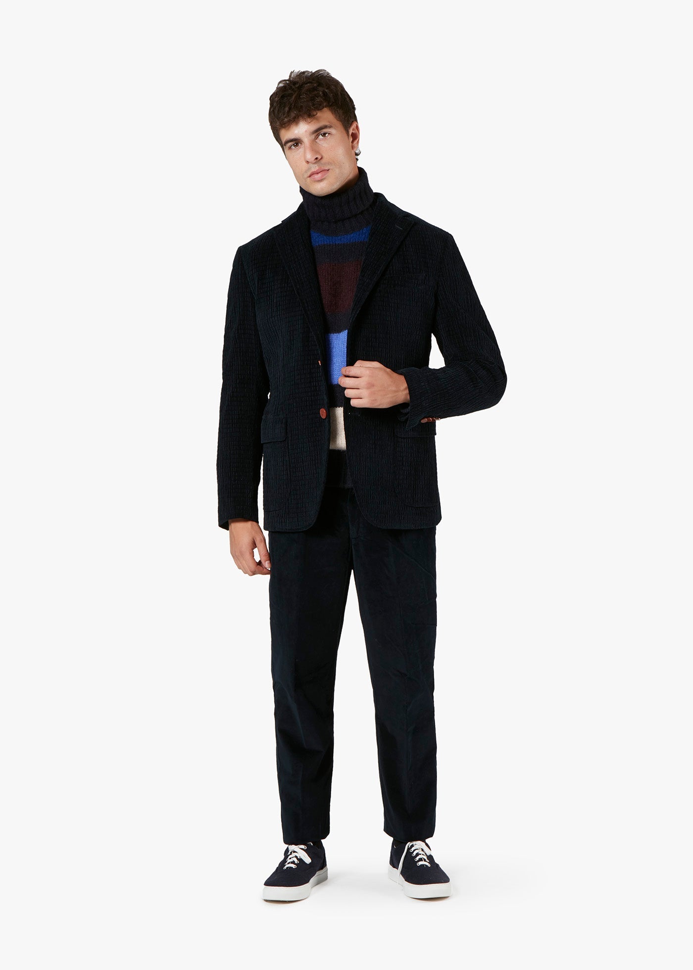 Aabenzio Single-Breasted Jacket With Patch Pockets Blue Coats &