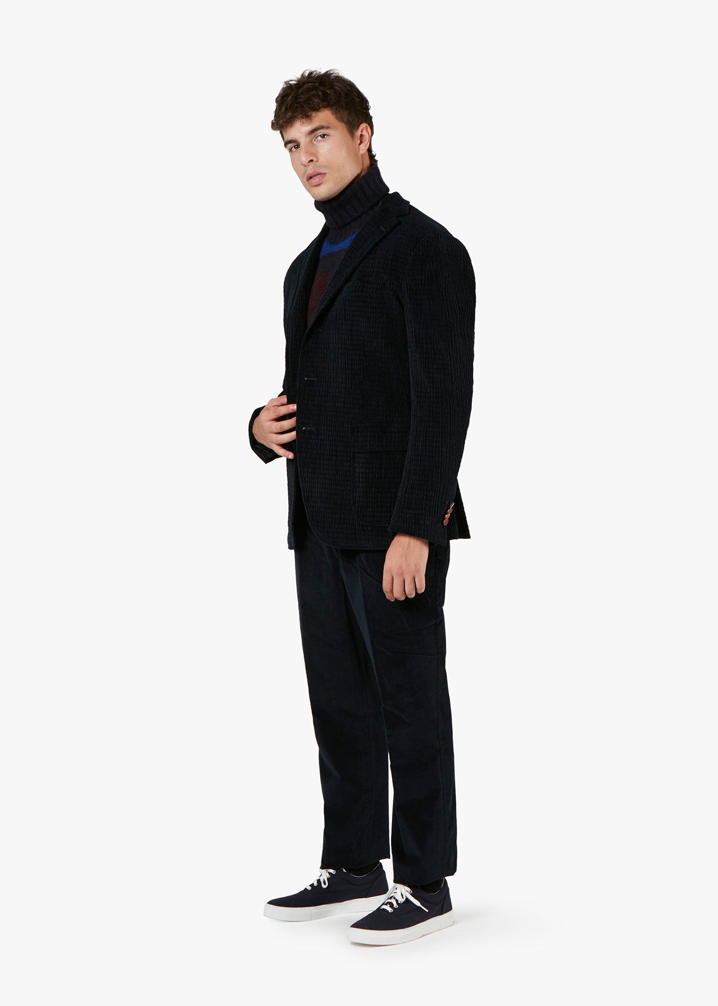 Aabenzio Single-Breasted Jacket With Patch Pockets Blue Coats &